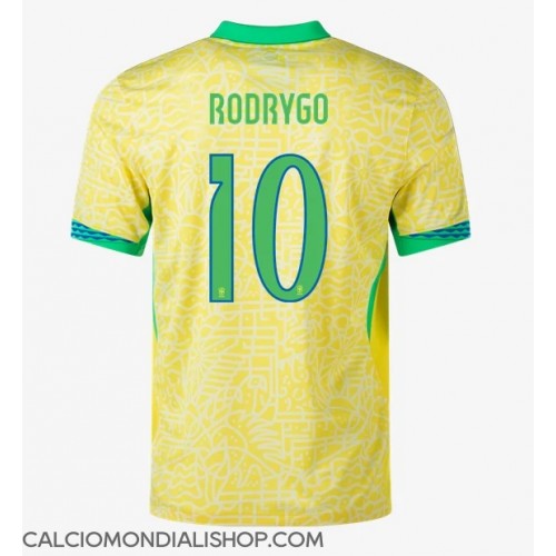 Maglie da calcio Brasile Rodrygo Goes #10 Prima Maglia Copa America 2024 Manica Corta